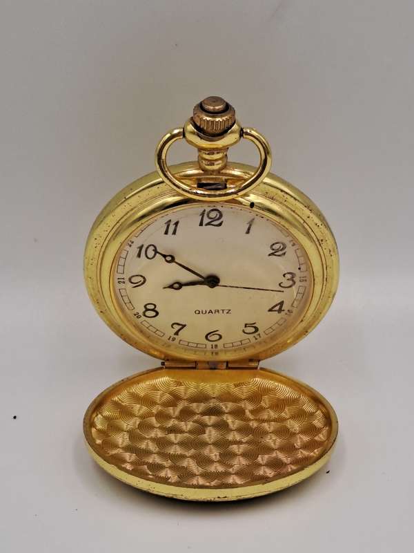 Gold Tone Quartz Pocket watch -Working (No Name )