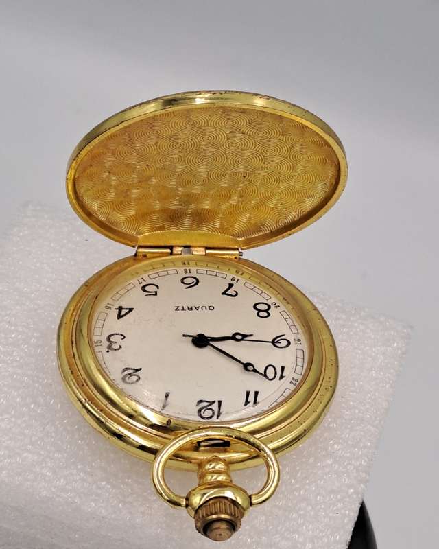 Gold Tone Quartz Pocket watch -Working (No Name )
