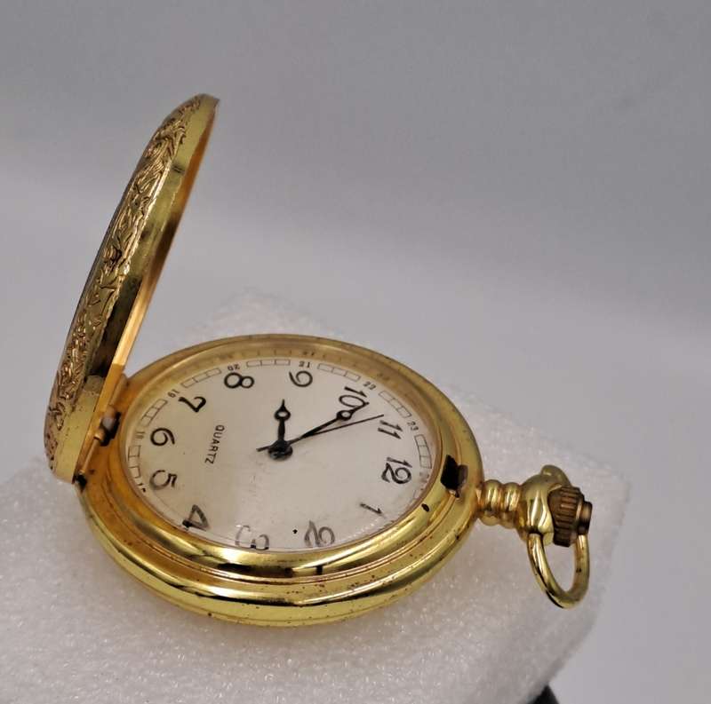 Gold Tone Quartz Pocket watch -Working (No Name )