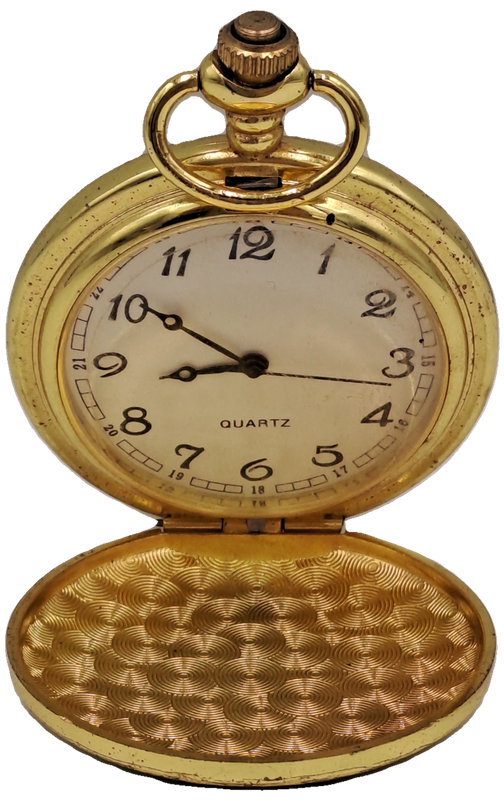 Gold Tone Quartz Pocket watch -Working (No Name )