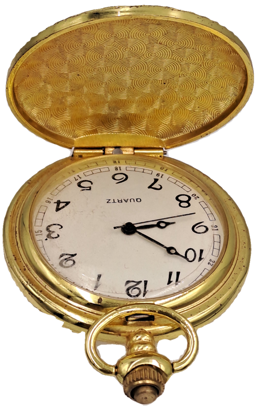 Gold Tone Quartz Pocket watch -Working (No Name )