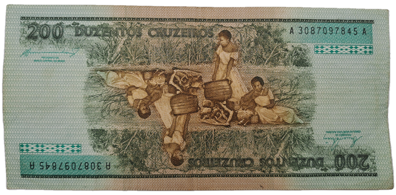 1981-1984  Brazil 200 Cruzeiros Bank note -Circulated