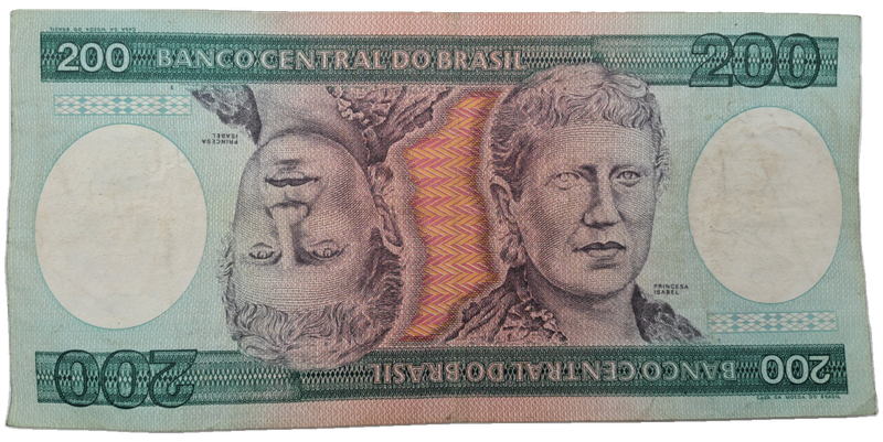 1981-1984  Brazil 200 Cruzeiros Bank note -Circulated