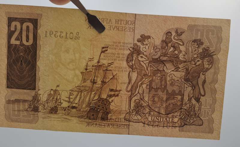 1981 G.P.C. de Kock  -D95 Prefix - South Africa R20-  20 Rand Bank note -