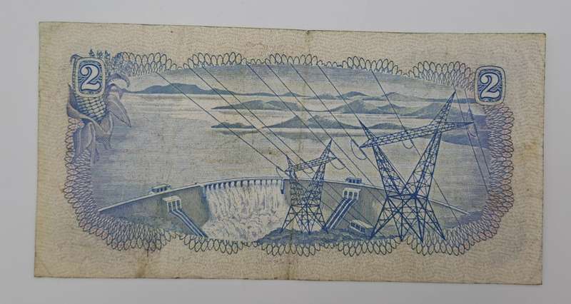 1974 TW de Jongh South Africa 2 Rand- R2-Prefix D9 -Bank Note
