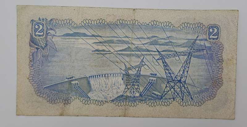 1974 TW de Jongh South Africa 2 Rand- R2-Prefix D9 -Bank Note