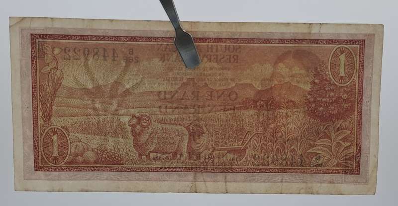 1966 TW de Jongh South Africa 1 Rand- R1 -English -Afrikaans - Prefix B266 -Bank Note
