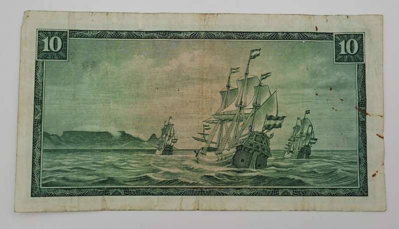 1966 TW de Jongh South Africa 10 Rand- R10 -English -Afrikaans- Prefix C141-Bank Note