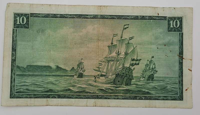 1966 TW de Jongh South Africa 10 Rand- R10 -English -Afrikaans- Prefix C141-Bank Note