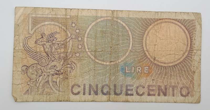 1974 Italy 500 Lire Mercurio -Circulated
