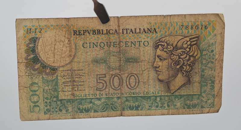 1974 Italy 500 Lire Mercurio -Circulated