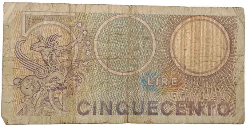1974 Italy 500 Lire Mercurio -Circulated
