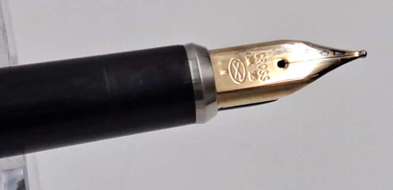 Vintage Cross 1/20 14kt Rolled Gold Fountain Pen 14kt 585 Nib -Ink Tested-Branded and engraved