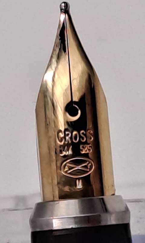 Vintage Cross 1/20 14kt Rolled Gold Fountain Pen 14kt 585 Nib -Ink Tested-Branded and engraved