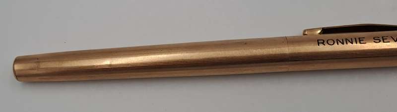 Vintage Cross 1/20 14kt Rolled Gold Fountain Pen 14kt 585 Nib -Ink Tested-Branded and engraved