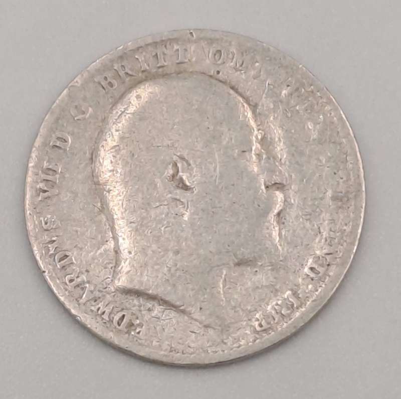 1909 United Kingdom Silver 3 Pence - Edward VII-Circulated