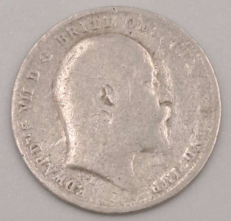 1909 United Kingdom Silver 3 Pence - Edward VII-Circulated