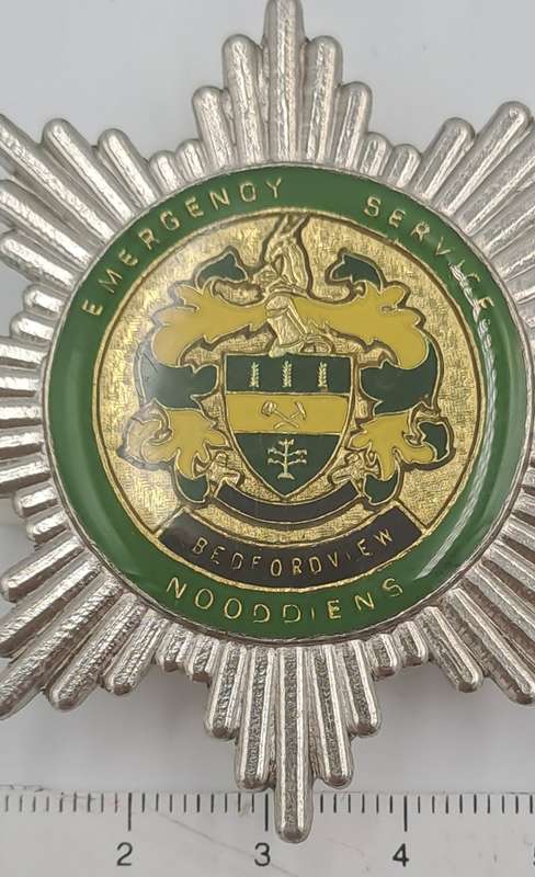 Pre-1994  Bedfordview Emergency Service Metal Chest Flash -with Pins