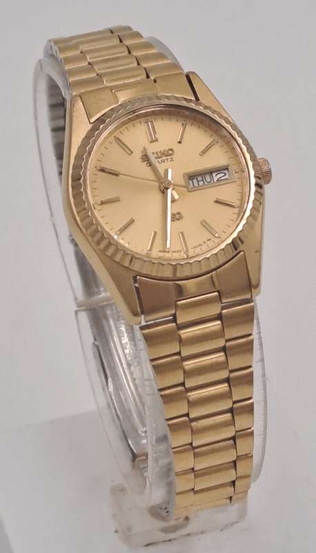 Vintage Ladies Seiko 2A23-003LR Quartz Day/Date Gold tone Watch -Working 100%