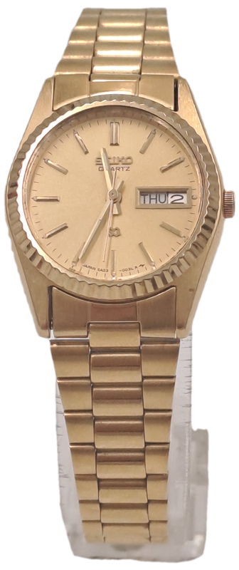 Vintage Ladies Seiko 2A23-003LR Quartz Day/Date Gold tone Watch -Working 100%
