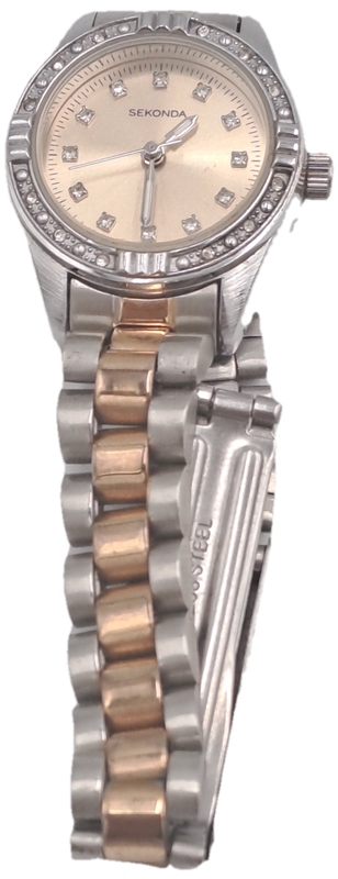 Pre-Owned Vintage SEKONDA Ladies Quartz Watch -working -SHORT strap Links missing