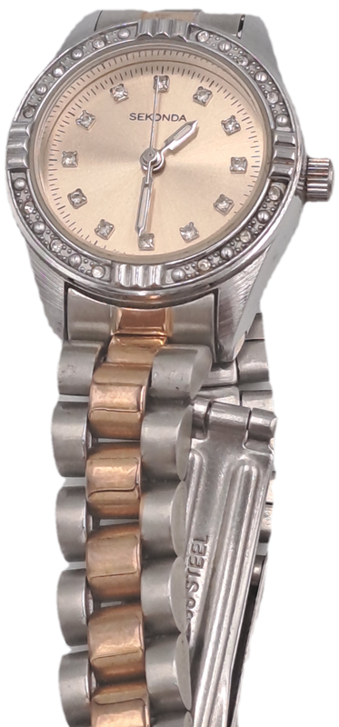 Pre-Owned Vintage SEKONDA Ladies Quartz Watch -working -SHORT strap Links missing