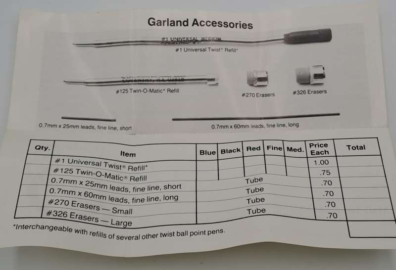 Vintage Signature ICAL Garland Chrome Mechanical Pencil in original box-