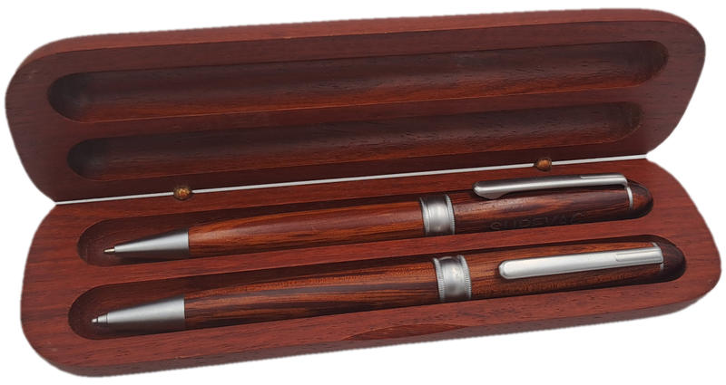 Hand Made wooden Pen and Pencil set in wooden Box (Rosewood)-Supavac Branded