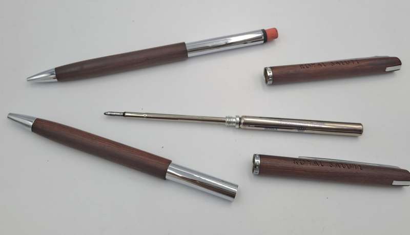 Vintage Hallmark Rosewood Pen and Pencil set made in USA- ROYAL SALUTE still in original Case.