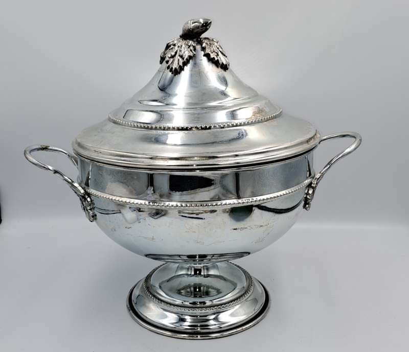 Large Vintage Silver Plate Tureen with Lid 30cm Tall -