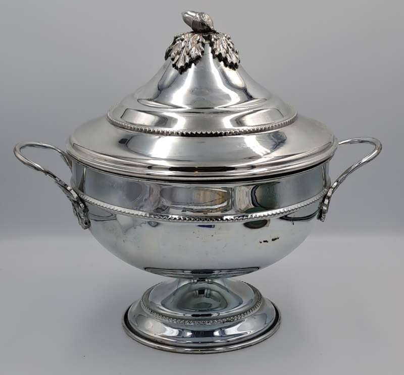 Large Vintage Silver Plate Tureen with Lid 30cm Tall -