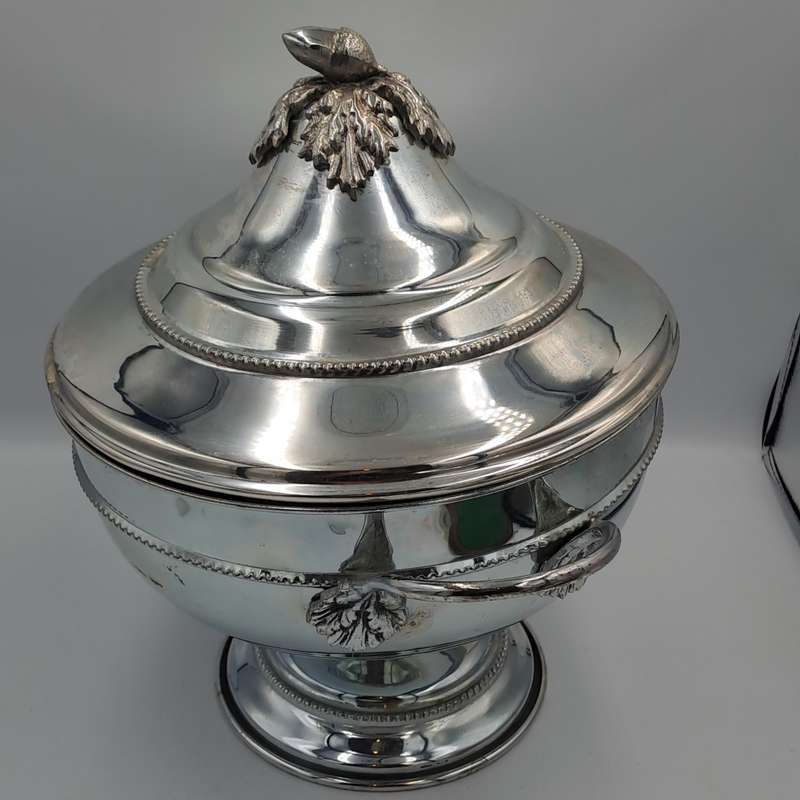 Large Vintage Silver Plate Tureen with Lid 30cm Tall -
