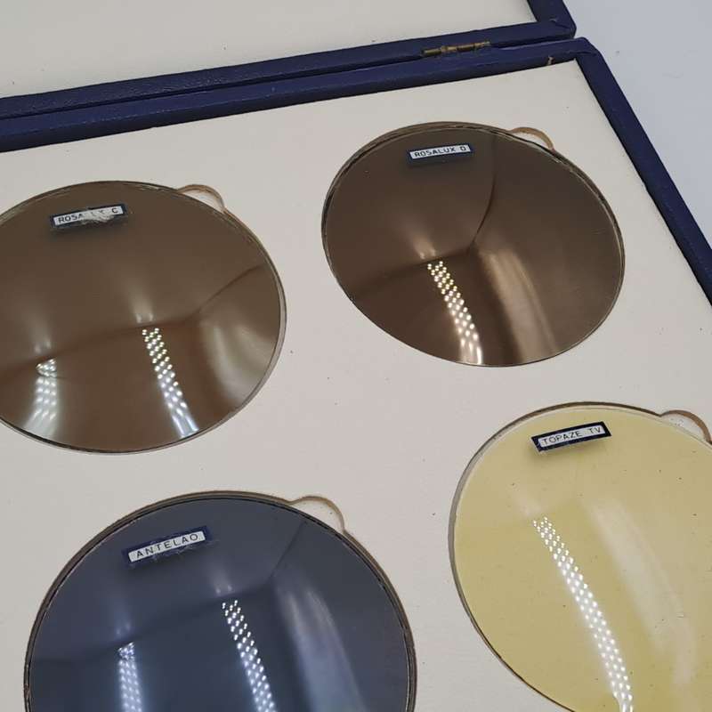 Eyeware -Vintage Optometrist  Metalux Tinted Lenses sample Kit in case