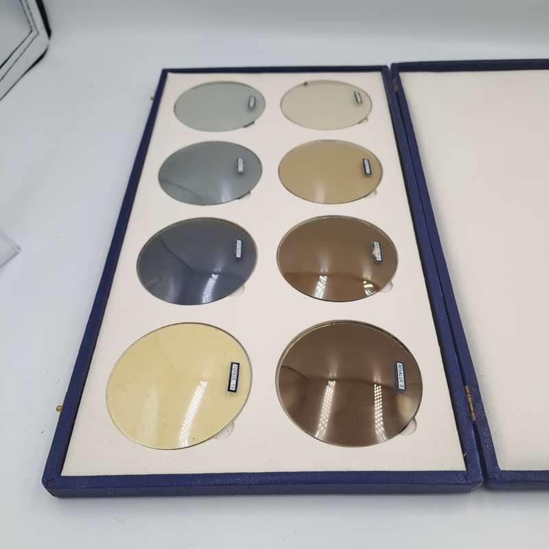 Eyeware -Vintage Optometrist  Metalux Tinted Lenses sample Kit in case