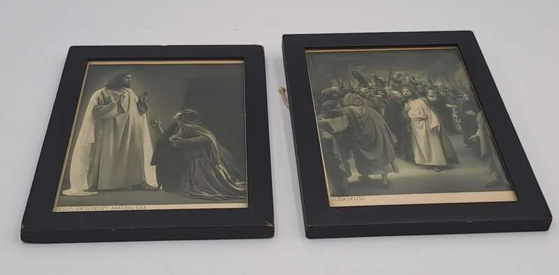 2 very old Framed Prints Jesus Erscheint Magdalena and Judaskuss