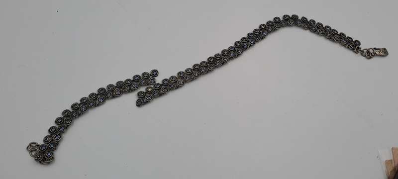 Vintage Yochi Necklace with Blue stones- need Repairs - Made in New York