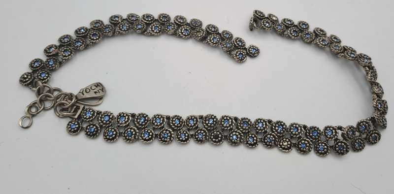 Vintage Yochi Necklace with Blue stones- need Repairs - Made in New York