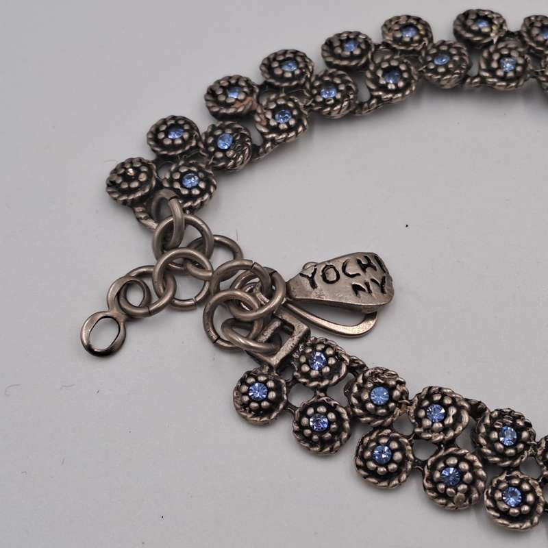 Vintage Yochi Necklace with Blue stones- need Repairs - Made in New York