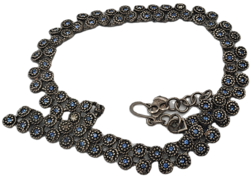 Vintage Yochi Necklace with Blue stones- need Repairs - Made in New York