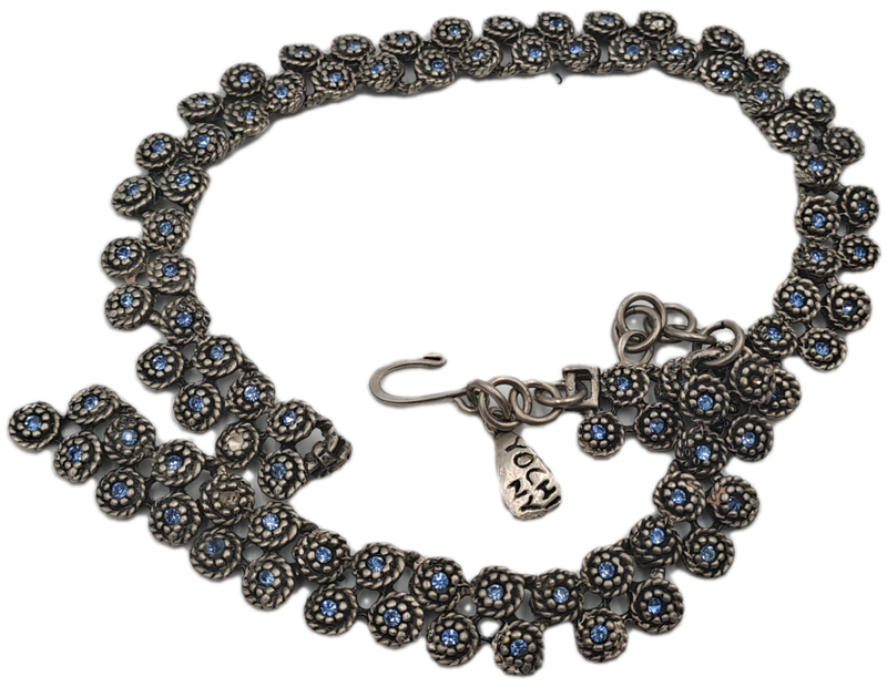 Vintage Yochi Necklace with Blue stones- need Repairs - Made in New York