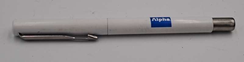 Parker Vector STD RB White Medium Blue G.B.X in case with Alpha Logo (Rollerball)