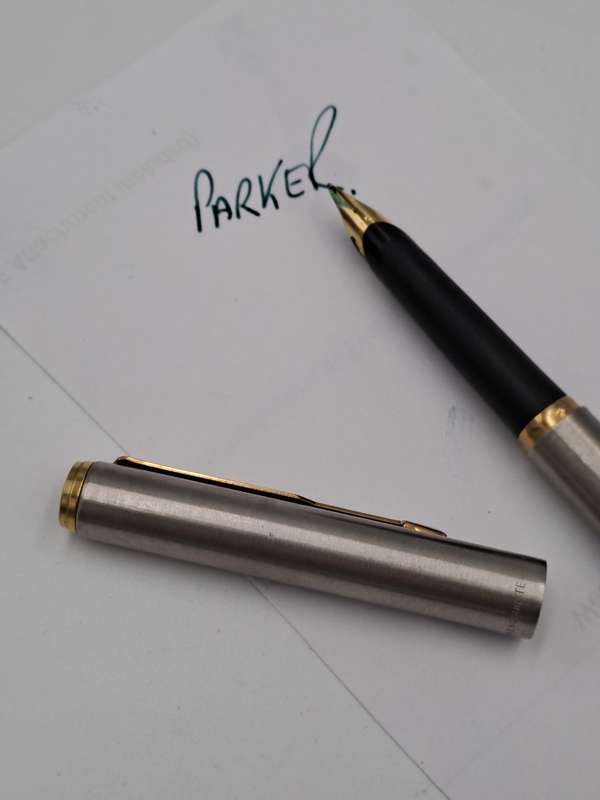 1985 Parker 95 TE date code  Fountain and rollerball pens in gold and silver trim (Branded) England