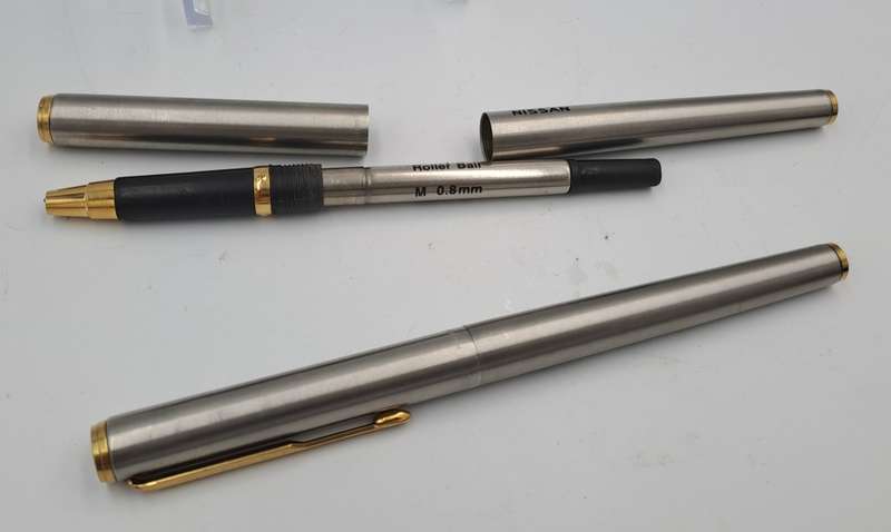 1985 Parker 95 TE date code  Fountain and rollerball pens in gold and silver trim (Branded) England