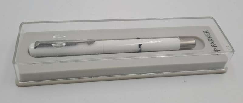 Pre-Owned White Parker Rollerball Pen - Need New Refill-in case