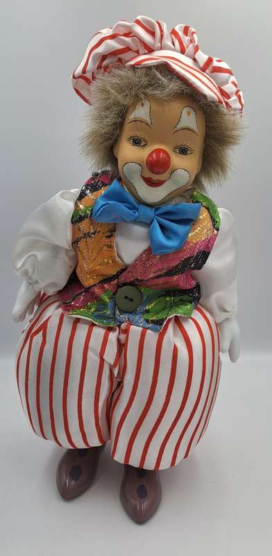 Vintage Hand-Painted Fine Porcelain Doll-Circus Clown - Parade of Dolls Collection -boxed.