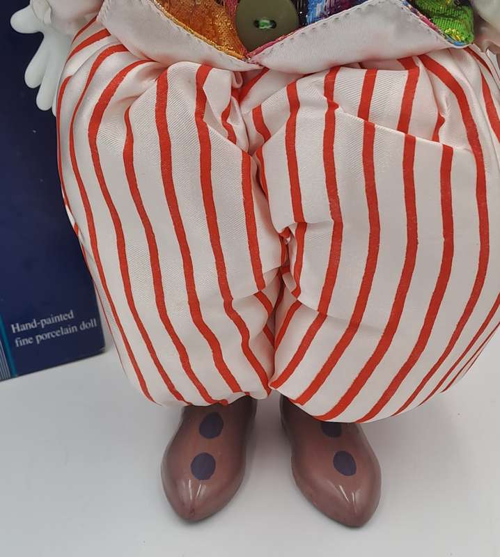 Vintage Hand-Painted Fine Porcelain Doll-Circus Clown - Parade of Dolls Collection -boxed.