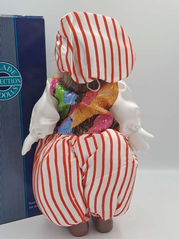 Vintage Hand-Painted Fine Porcelain Doll-Circus Clown - Parade of Dolls Collection -boxed.