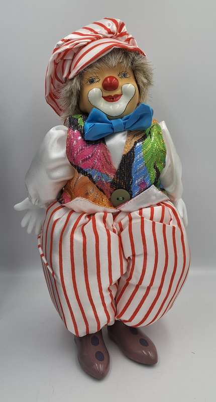 Vintage Hand-Painted Fine Porcelain Doll-Circus Clown - Parade of Dolls Collection -boxed.