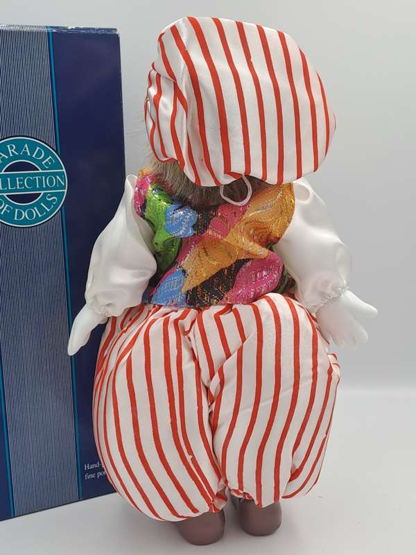 Vintage Hand-Painted Fine Porcelain Doll-Circus Clown - Parade of Dolls Collection -boxed.