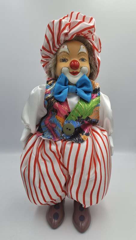 Vintage Hand-Painted Fine Porcelain Doll-Circus Clown - Parade of Dolls Collection -boxed.